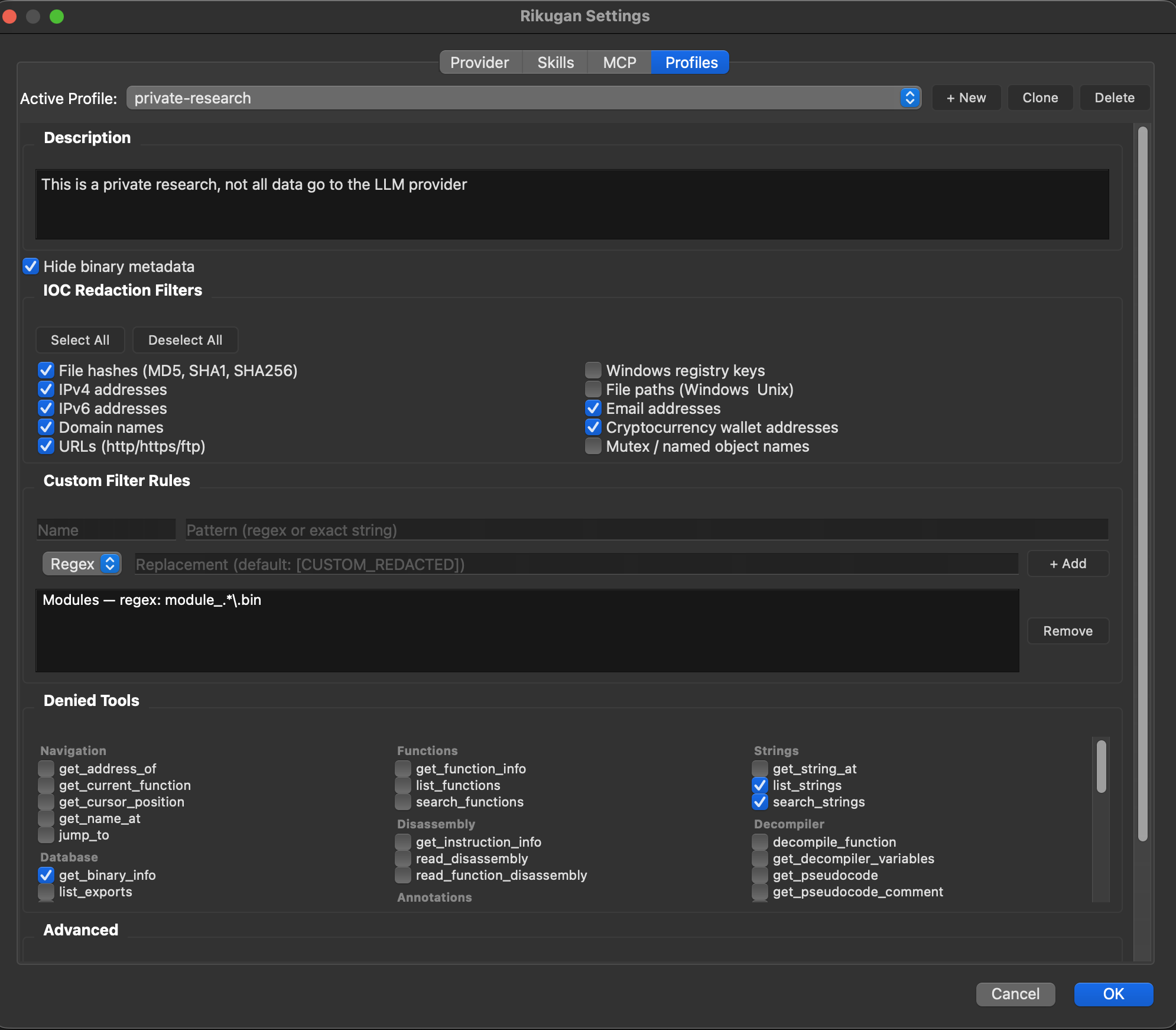 Profiles UI